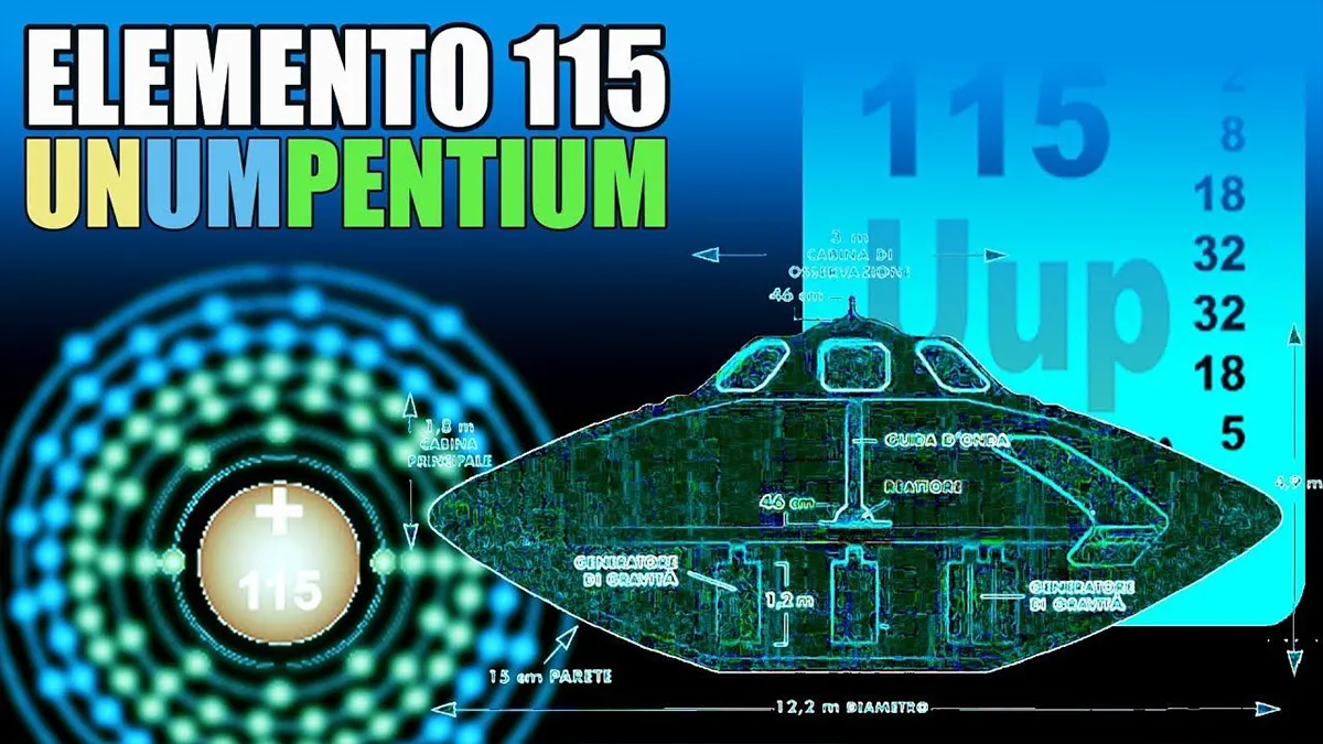 elemento 115, química, física, ciencia, transuránico, energía nuclear, combustible para naves espaciales, medicina nuclear, isótopos radiactivos, propiedades químicas, propiedades físicas, alta inestabilidad, vida media corta, cultura popular, ovnis, extraterrestres, tecnología avanzada, energías altas, agencias gubernamentales