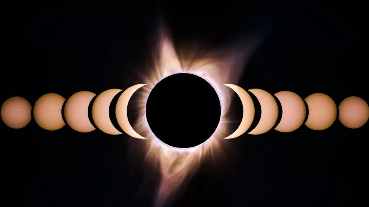 eclipses, astronomía, Sol, Luna, mitos, leyendas, culturas, ciencia, astrofísica, evento astronómico, fenómeno natural, astrología, eclipse total, eclipse parcial, sombra, umbra, penumbra, observación, alineación, cosmos